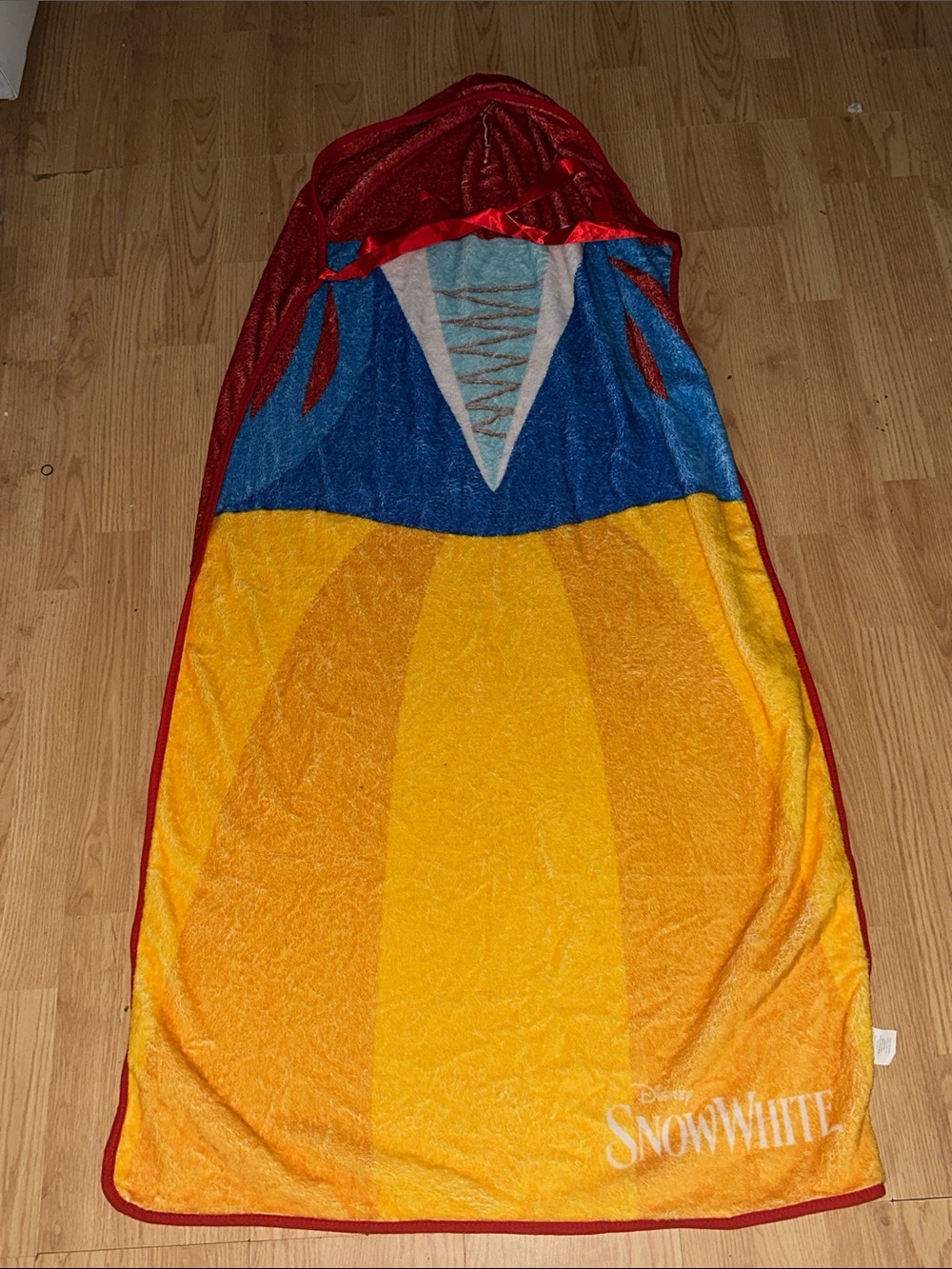 Disney Snow White Hooded Towel/blanket Poncho - Yellow, Blue, Red reversible